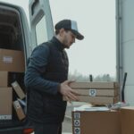 Employee with a parcel